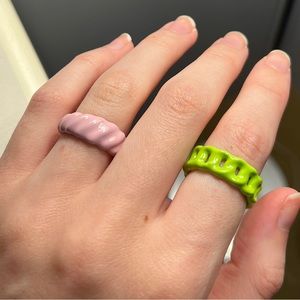 Spring Garden Enamel Ring Set 🌸💚🪷👒🪴